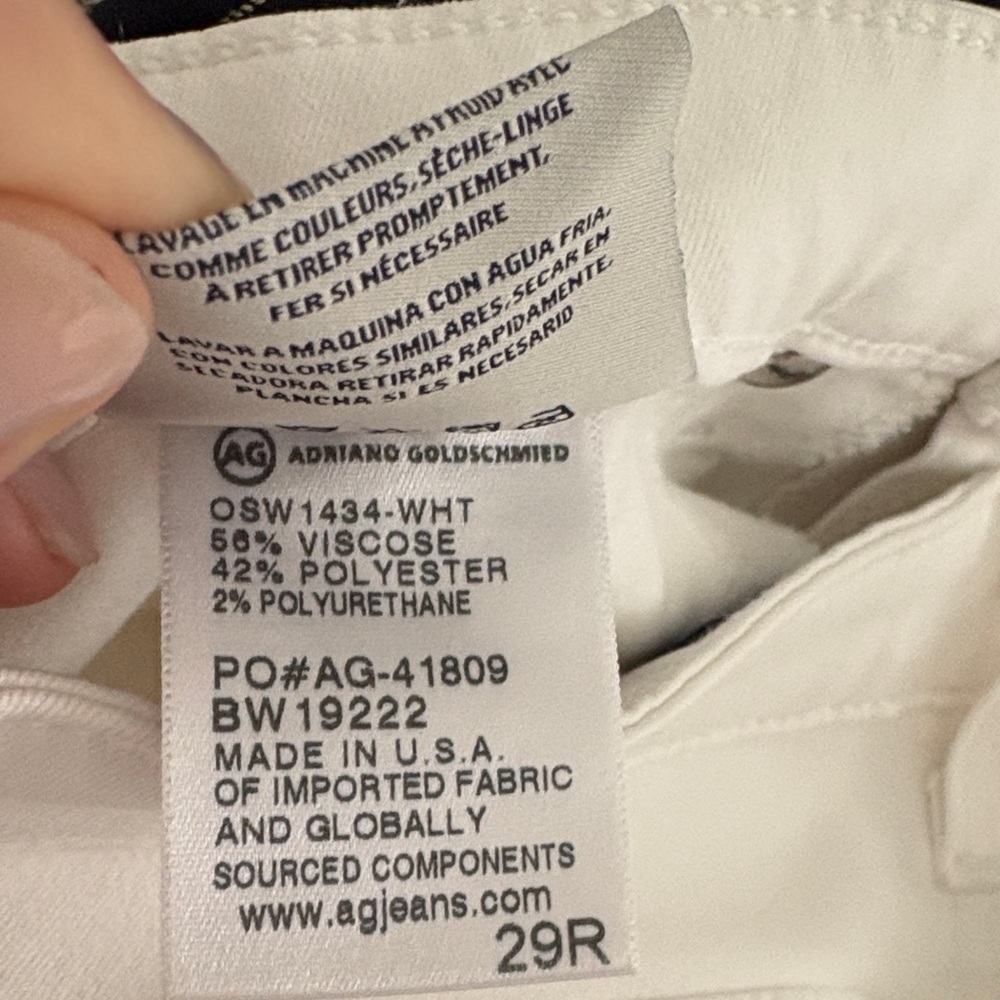 AG Adriano Goldschmied Women's Prima Cigarette Leg White Jean - Picture 5 of 6